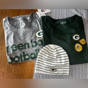 New Nike & Erin Andrew’s Green Bay Packers Large Shirt Set Hat